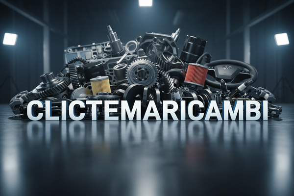 clictemaricambi in primo piano con ricambi in sottofondo