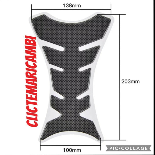Adesivo Protezione Serbatoio Moto Resina 3D Paraserbatoio Stickers Nero SIMIL CARBONIO
